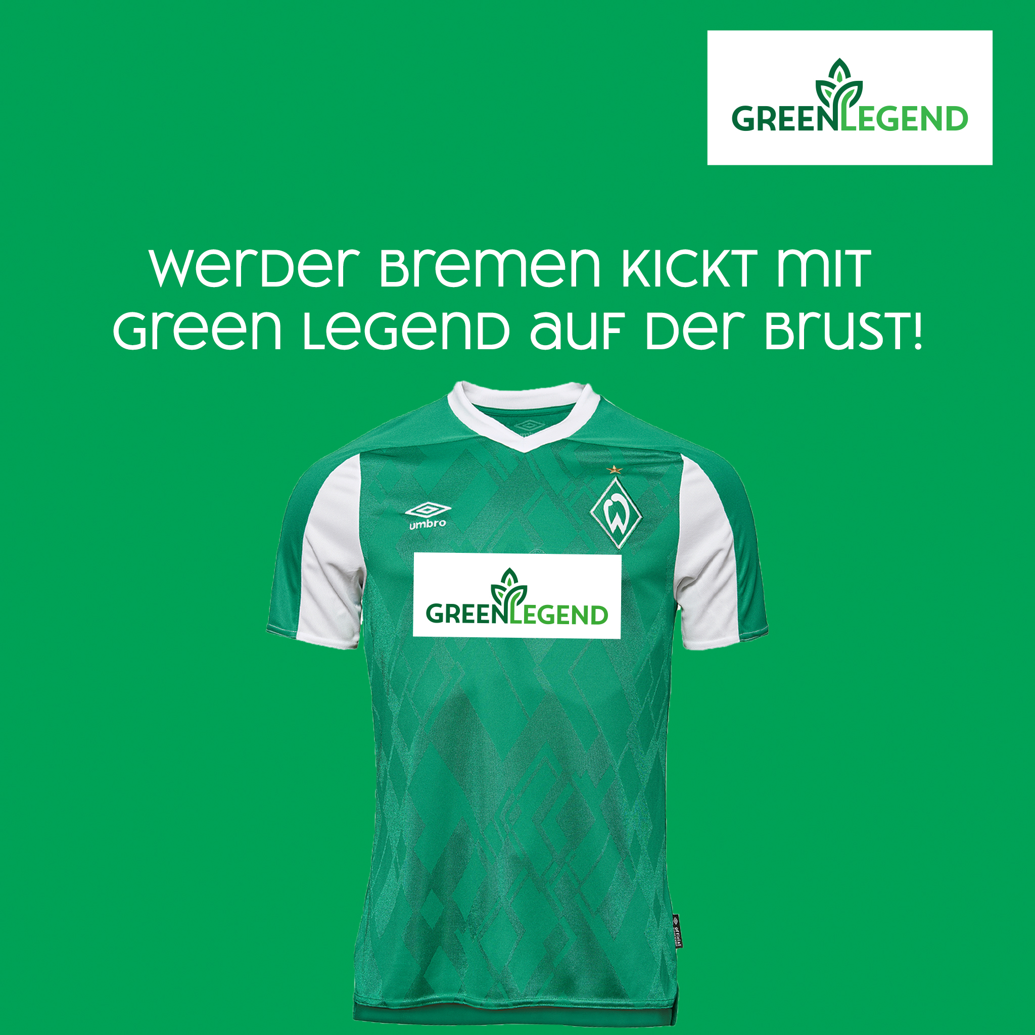 Green Legend: Werder Bremen kickt im „Veganuary“ mit Green Legend-Logo!